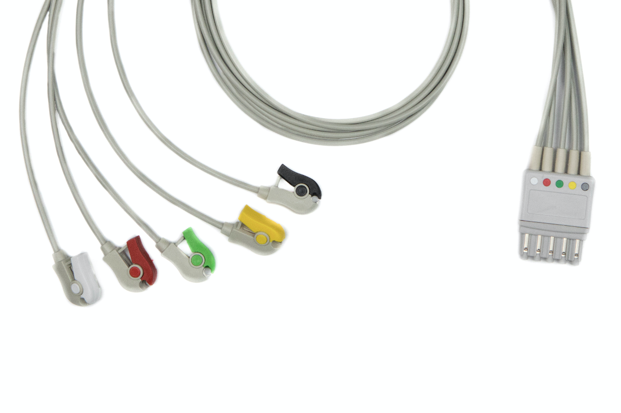 EKG-Kabel für Philips, 5fach-Ableitung mit Klemme